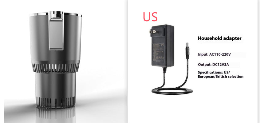 2-in-1 Smart Car Cup Holder – 12V Heating & Cooling Drink Warmer Cooler with Digital Temperature Display | Mini Car Refrigerator Mug