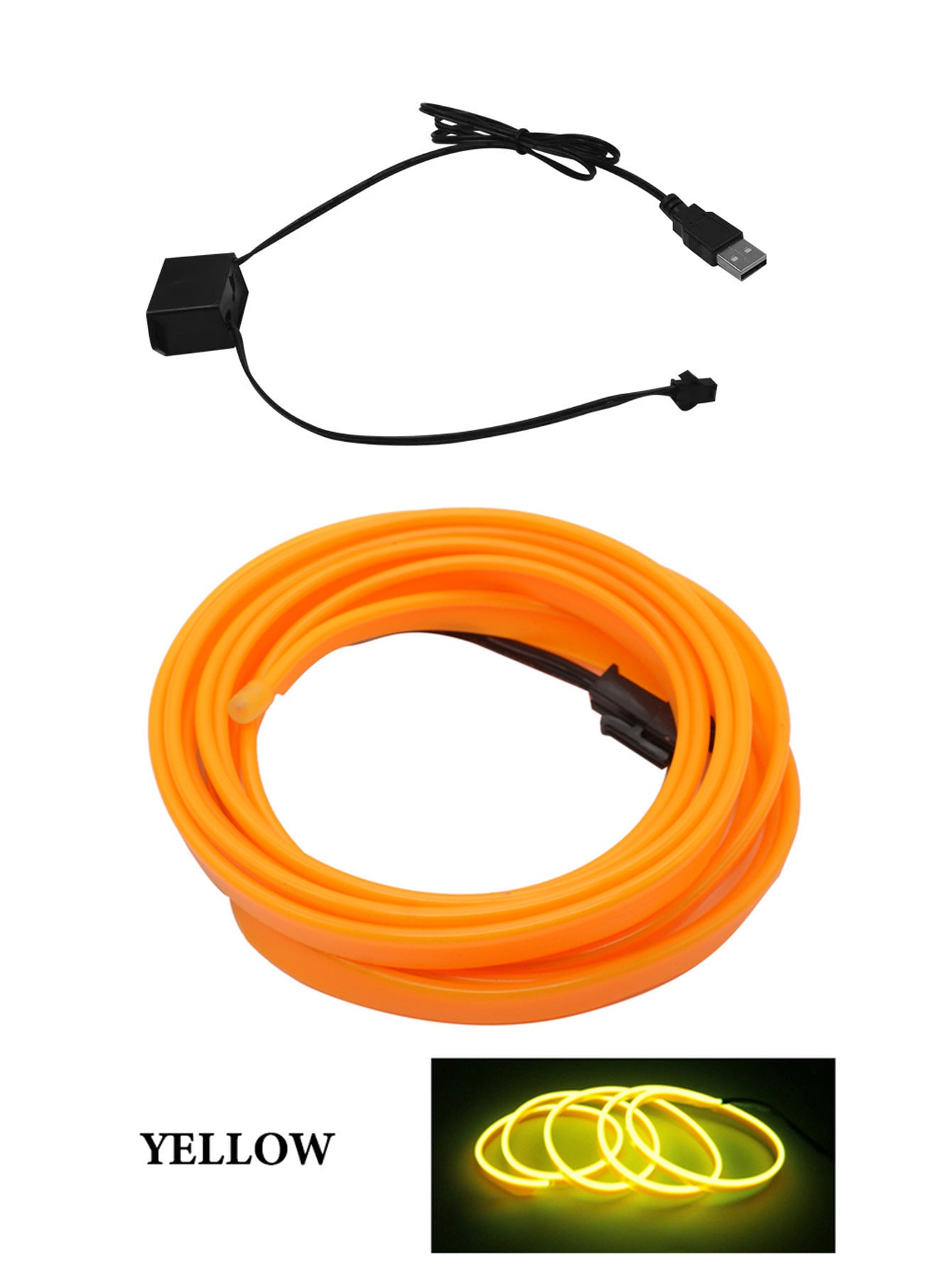 USB Car LED Ambient Light Strip – Interior Cold Light Accent for Dashboard & Door Trim