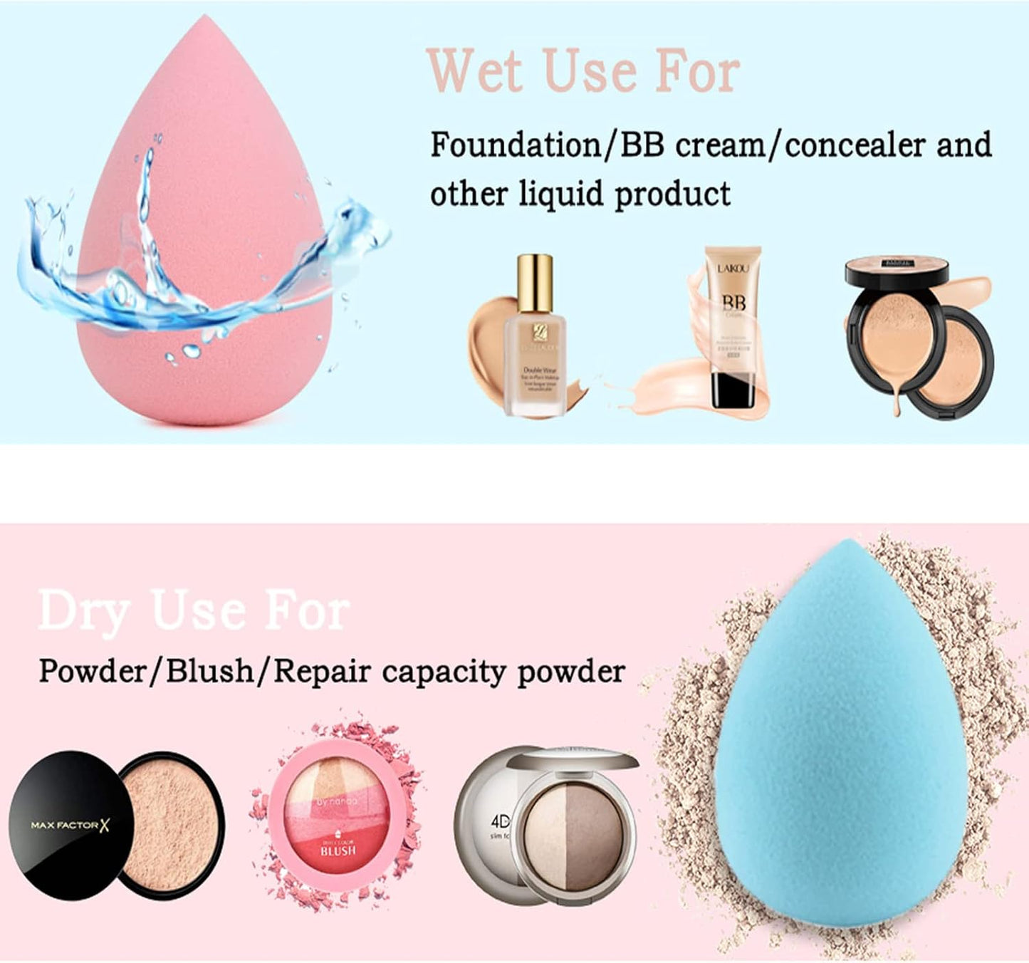 Makeup Brushes 15Pcs Marble Makeup Brush Set Premium Synthetic Kabuki Powder Blush Contour Foundation Concealer Eyeshadow Brushes with Makeup Sponge Make up Tool