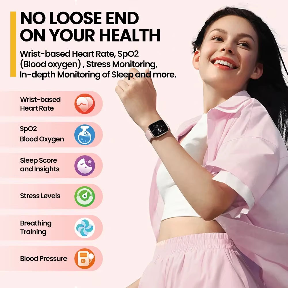 New GTS 3 Voice Calling Smart Watch Ultra-Big 2.03'' HD Screen 24H Health Monitor 100+ Sport Modes 200+ Watch Faces