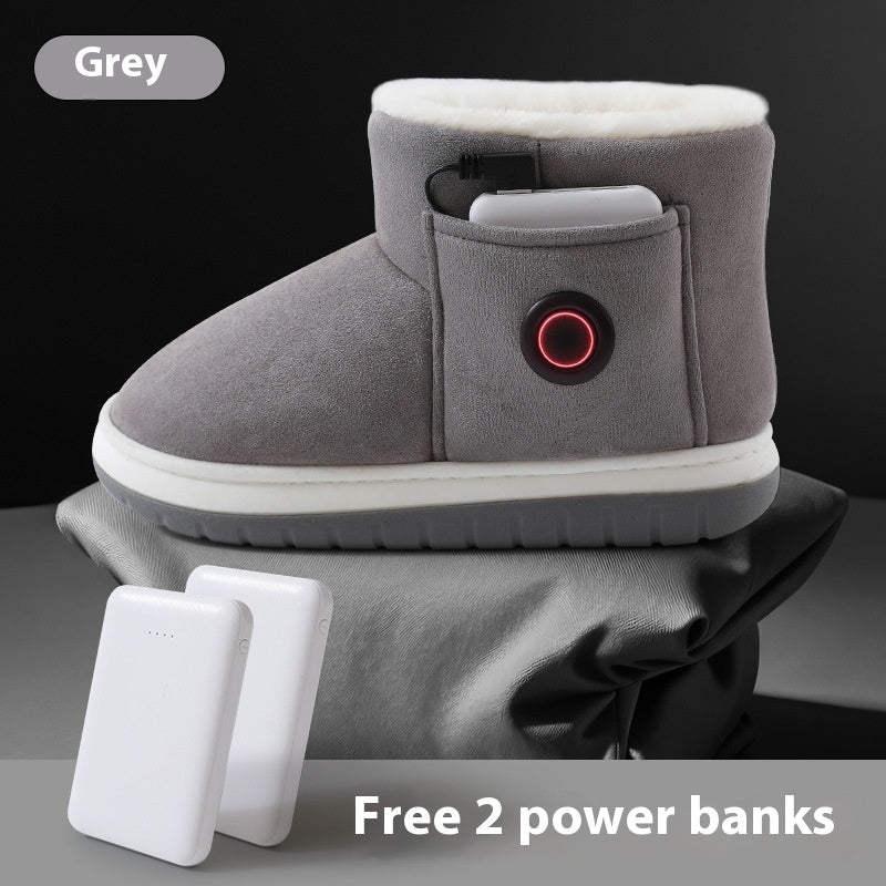Rechargeable Electric Heated Shoes – Winter Foot Warmers with Adjustable Temperature & Cozy Cotton Lining