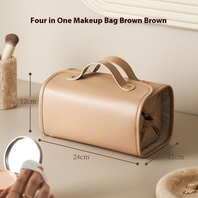 Large Capacity Folding Cosmetic Bag – Waterproof Travel Toiletry Organizer for Women