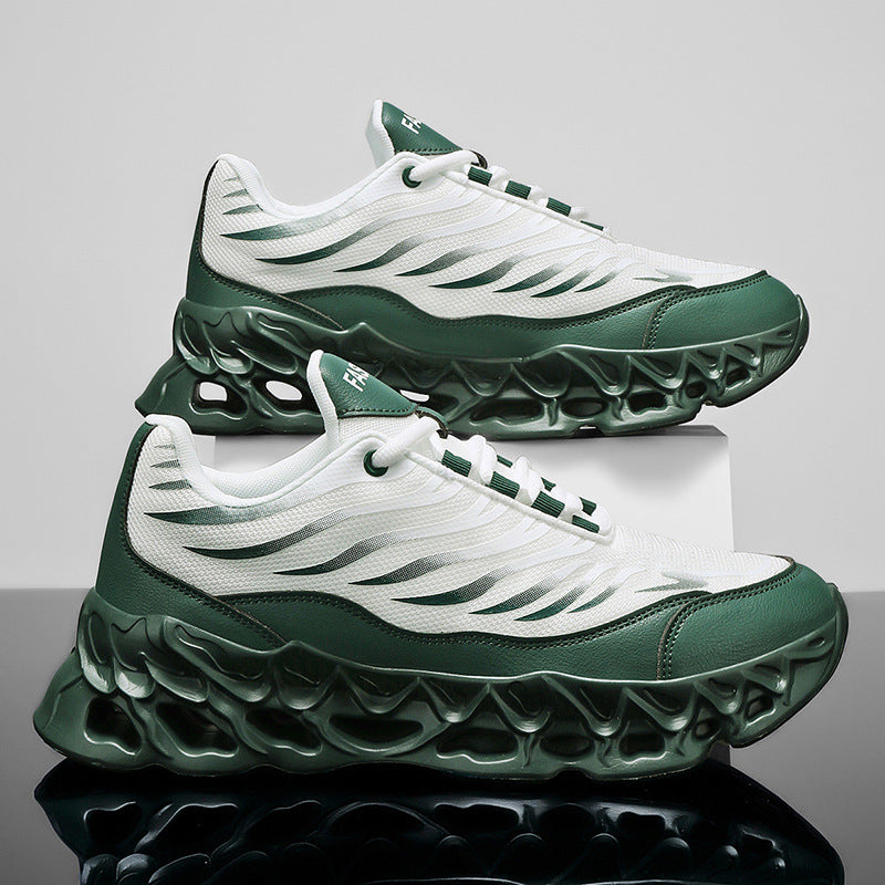 Men’s Chunky Lace-Up Sneakers – Thick-Soled Vulcanized Sports & Casual Running Shoes