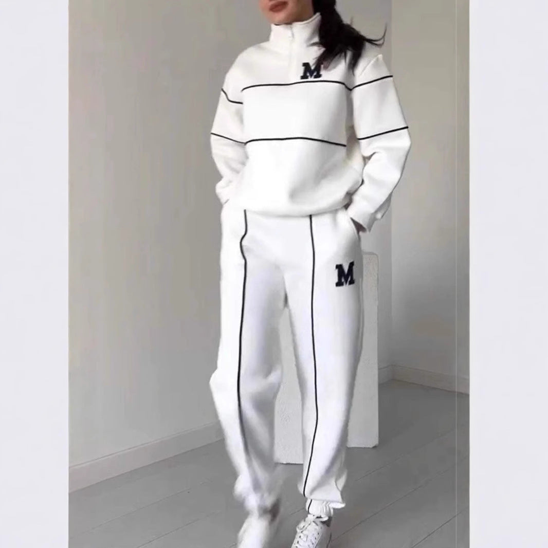 Women's 2-Piece Loungewear Set – Baggy Pullover Sweatshirt & Sweatpants with Pockets