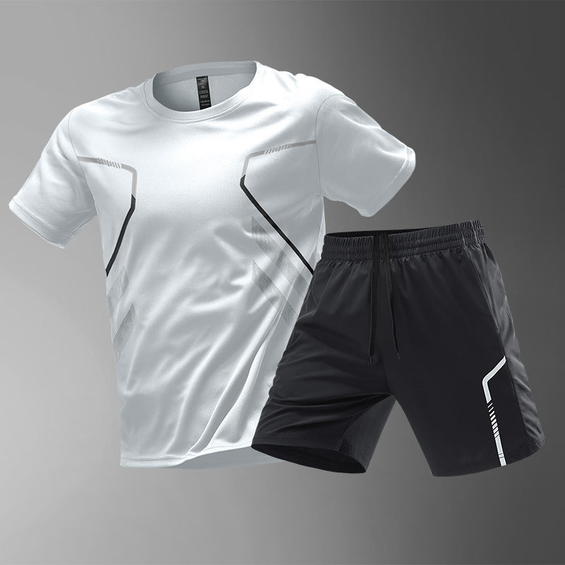 Men’s Quick-Dry Sports T-Shirt – Breathable Color Block Active Tee for Running & Workouts