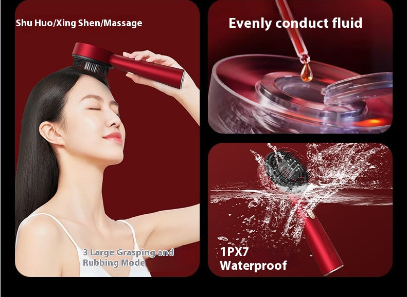 Electric Scalp Massage Comb – Red Light Therapy, Anti-Slip Grip & Hair Care Function