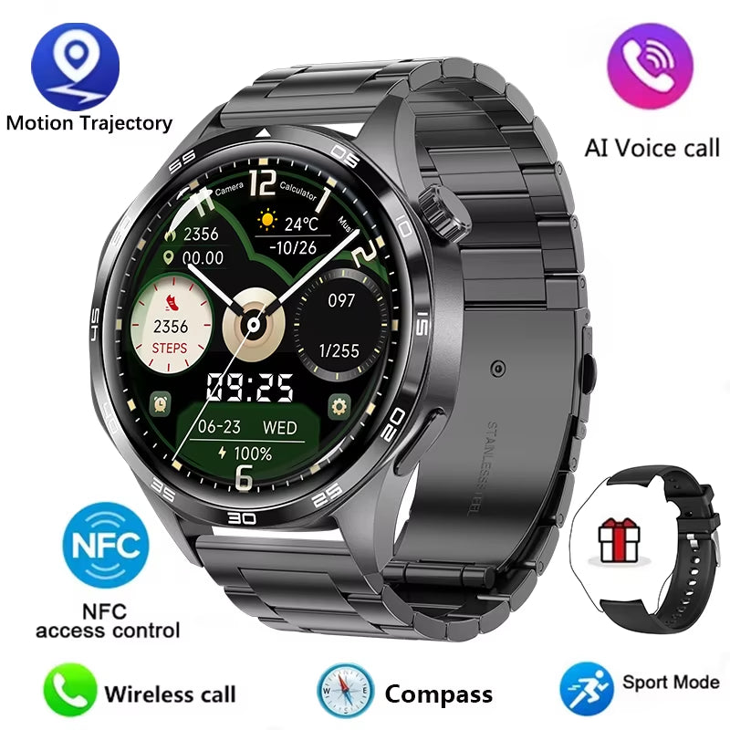 GT5 PRO Smart Watch Men Watch 5 Pro AMOLED HD Screen Bluetooth Call GPS Trajectory NFC Heart Rate Compass Smartwatches 2024 New