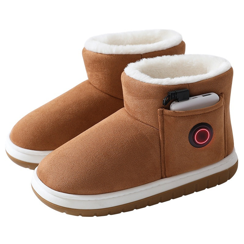 Rechargeable Electric Heated Shoes – Winter Foot Warmers with Adjustable Temperature & Cozy Cotton Lining