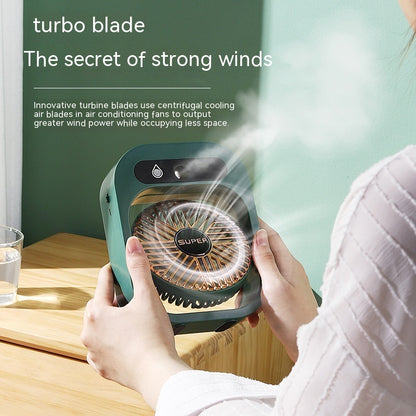 Portable USB Rechargeable Misting Fan – Air Cooler with 3 Speeds & Humidifier for Home & Desk