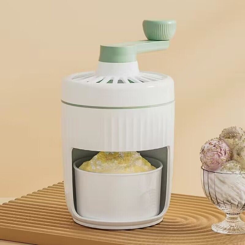 Hand-Cranked Ice Shaver – Manual Snow Cone & Smoothie Maker for Home Use