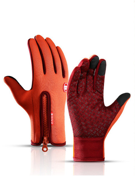 Winter Touchscreen Motorcycle Gloves – Waterproof, Anti-Slip, Fleece-Lined Sports Riding Gloves