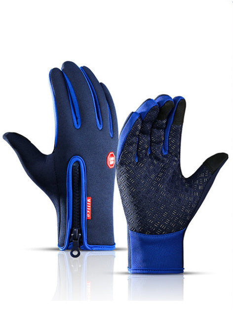 Winter Touchscreen Motorcycle Gloves – Waterproof, Anti-Slip, Fleece-Lined Sports Riding Gloves