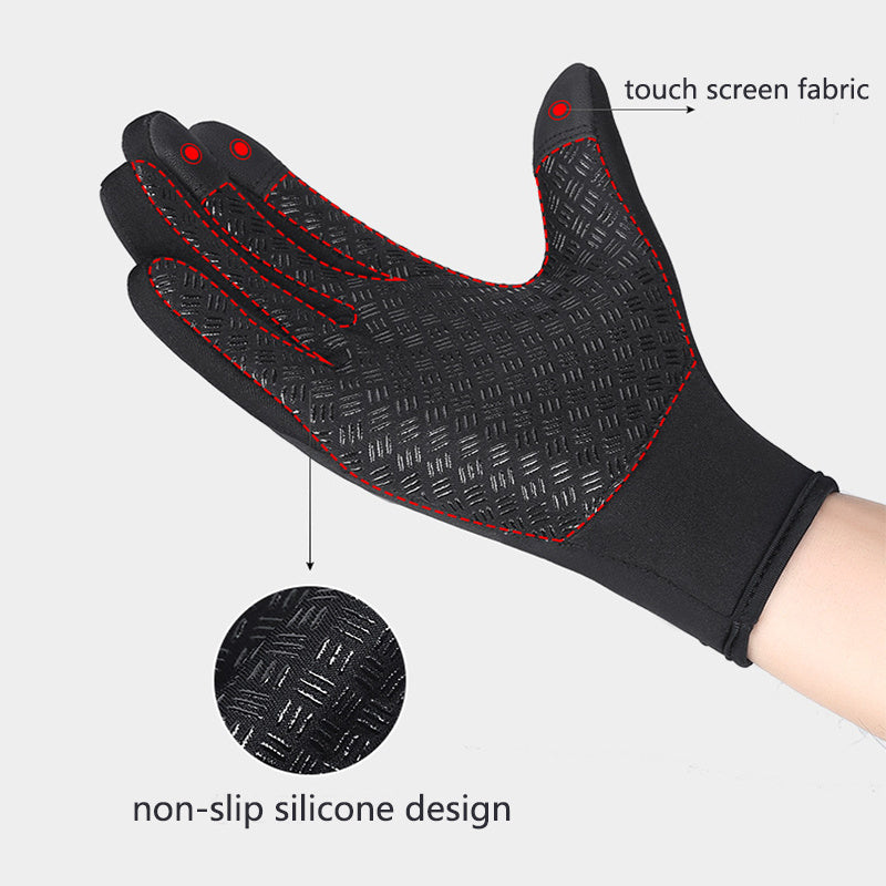 Winter Touchscreen Motorcycle Gloves – Waterproof, Anti-Slip, Fleece-Lined Sports Riding Gloves