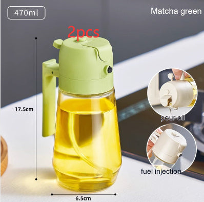 2-in-1 Olive Oil & Vinegar Sprayer – 470ML Glass Dispenser Bottle for Cooking, BBQ, Air Fryer & Salad