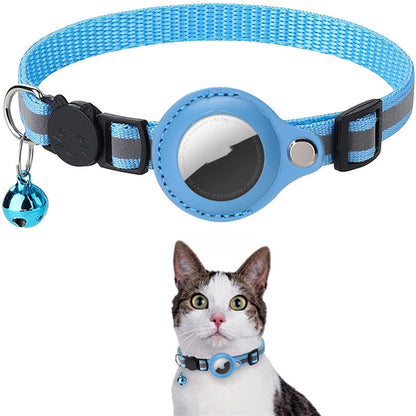 Reflective Waterproof AirTag Collar – Nylon Pet Collar with Protective Holder for Dogs & Cats