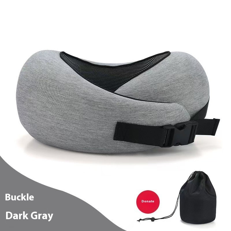 Soft Memory Foam Travel Neck Pillow – Adjustable U-Shape Support for Plane, Car & Office Naps