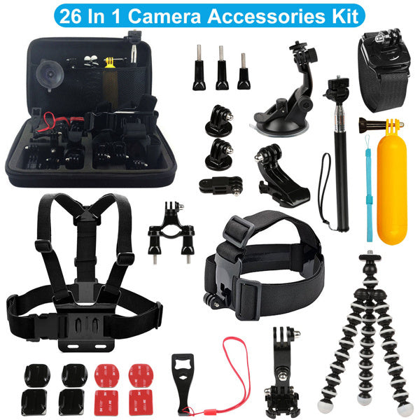 26-in-1 Camera Accessory Kit – Complete Photography Set for Action & DSLR Cameras