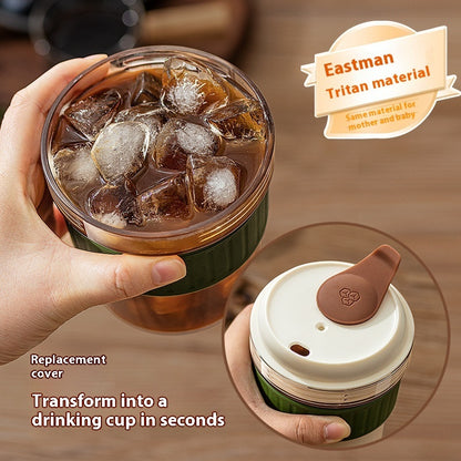 Portable Cold Brew Coffee Cup with Ice Tray – Reusable Iced Coffee Tumbler for On-the-Go Refreshment