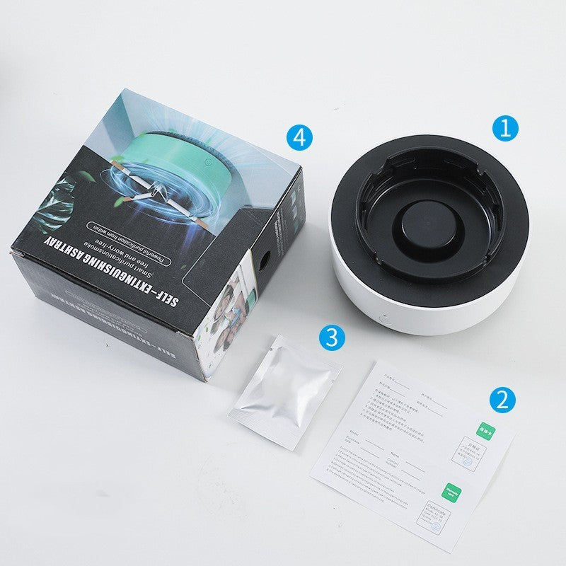 Portable Ashtray with Air Purifier – Automatic Anion Odor Remover for Home & Car Use