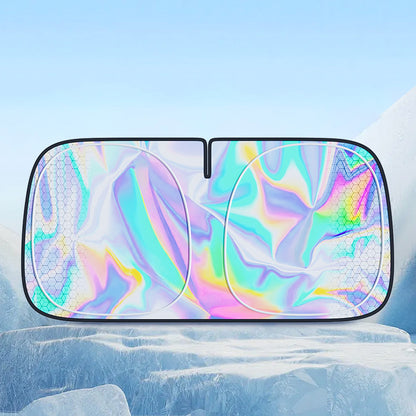 Car Laser Sunshade – Thermal UV Protection Windshield Cover with Reflective Shroud