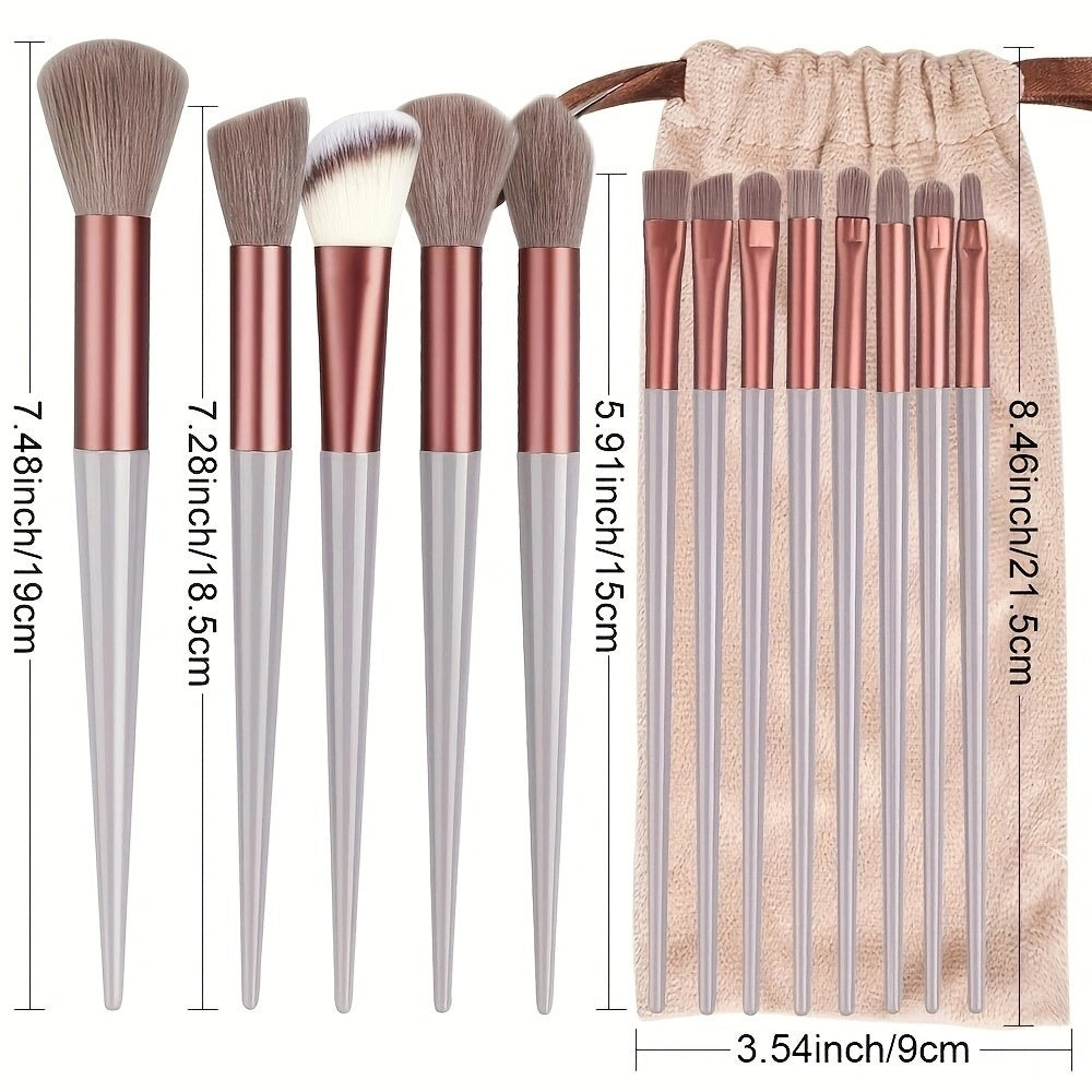 Portable Makeup Brush Set – Complete Professional Cosmetic Tool Kit for Face & Eye Makeup