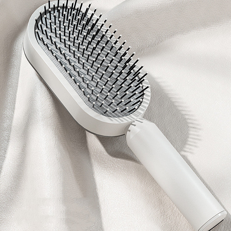 Self-Cleaning Hair Brush for Women – One-Click Hair Removal Scalp Massage Comb with Anti-Static Air Cushion