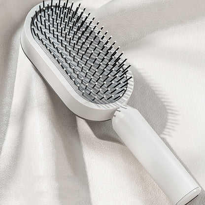 Self-Cleaning Hair Brush for Women – One-Click Hair Removal Scalp Massage Comb with Anti-Static Air Cushion