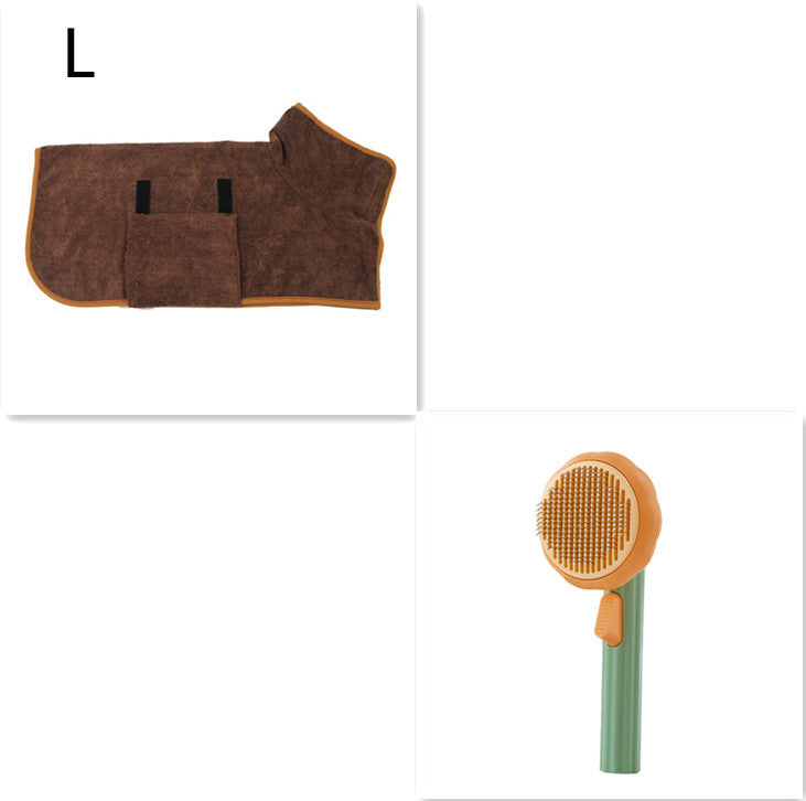 Self-Cleaning Pet Grooming Brush – Handheld Steel Wire Comb for Cats & Dogs, Easy Hair Removal