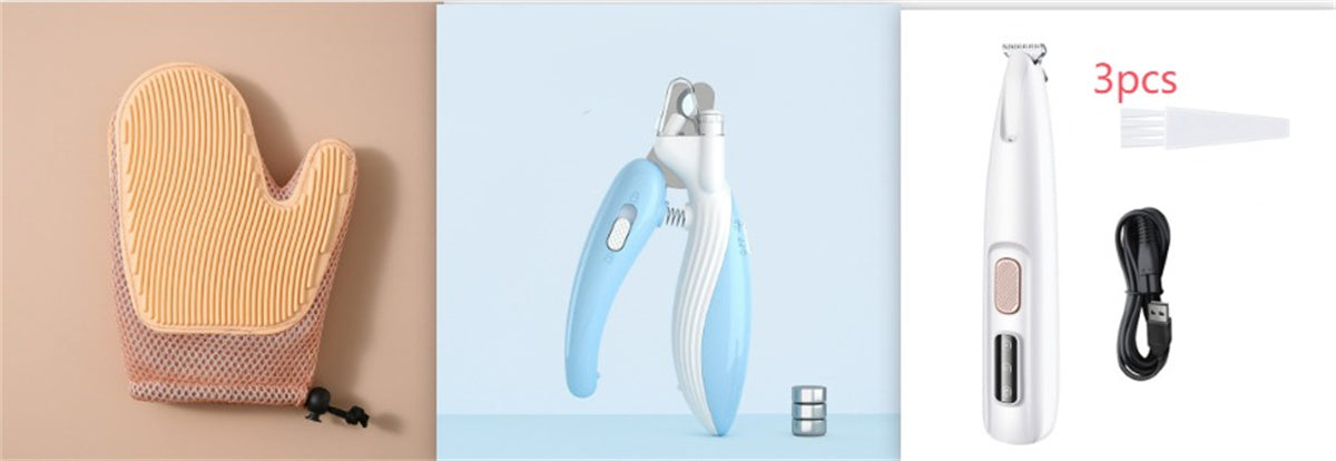 Waterproof Pet Paw Trimmer with LED Light & Display – Wide Blade Per Hair Clippers for Grooming