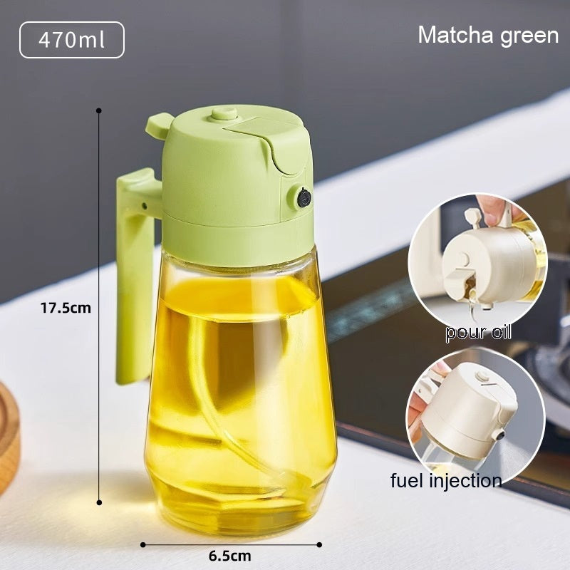 2-in-1 Olive Oil & Vinegar Sprayer – 470ML Glass Dispenser Bottle for Cooking, BBQ, Air Fryer & Salad