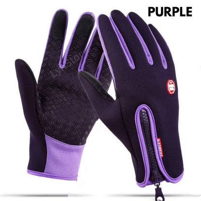 Winter Touchscreen Motorcycle Gloves – Waterproof, Anti-Slip, Fleece-Lined Sports Riding Gloves
