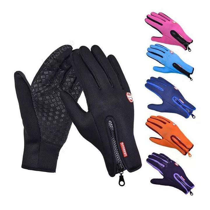 Winter Touchscreen Motorcycle Gloves – Waterproof, Anti-Slip, Fleece-Lined Sports Riding Gloves