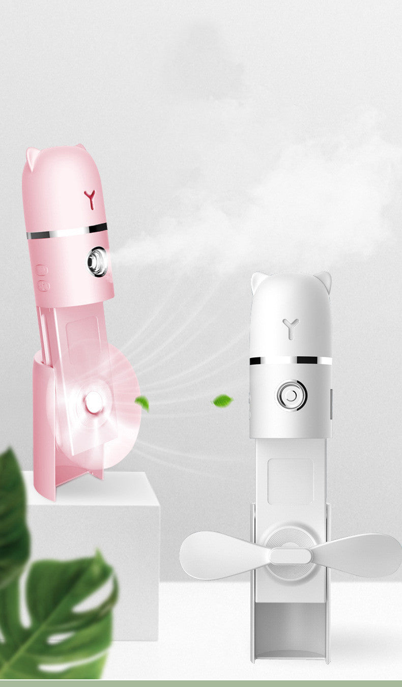 USB Rechargeable Mini Spray Fan – Portable Cooling Mist Fan, Small & Lightweight