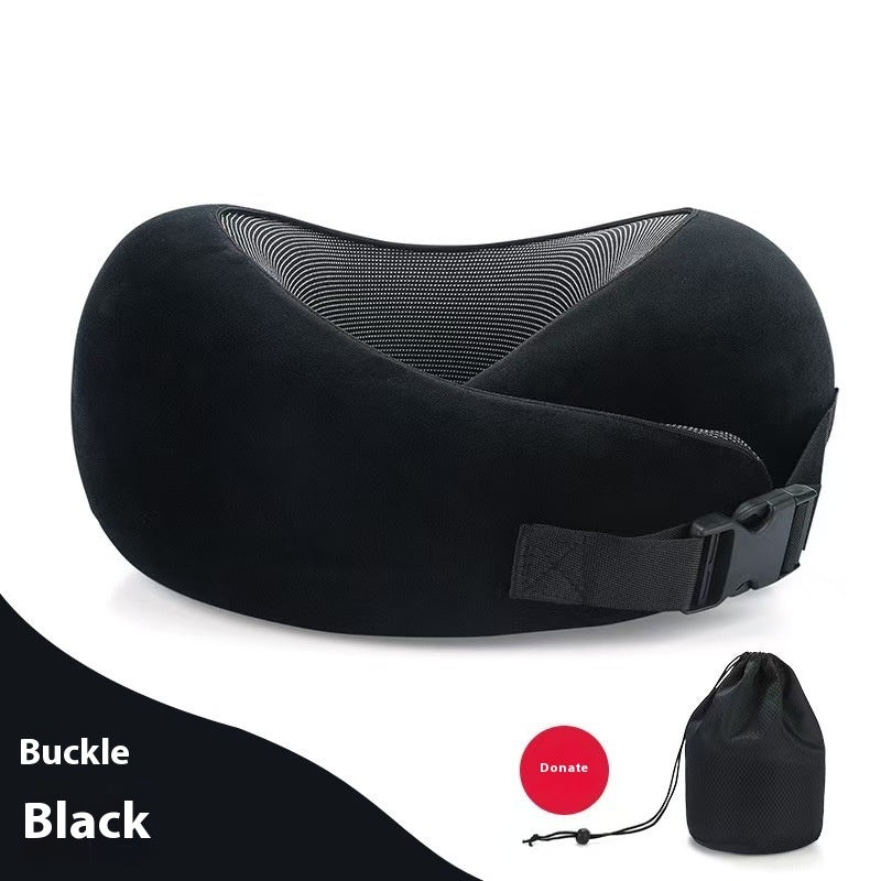 Soft Memory Foam Travel Neck Pillow – Adjustable U-Shape Support for Plane, Car & Office Naps