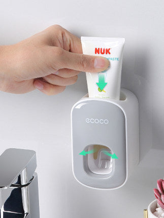 Wall-Mounted Automatic Toothpaste Dispenser – Bathroom Accessories Set with Toothbrush Holder