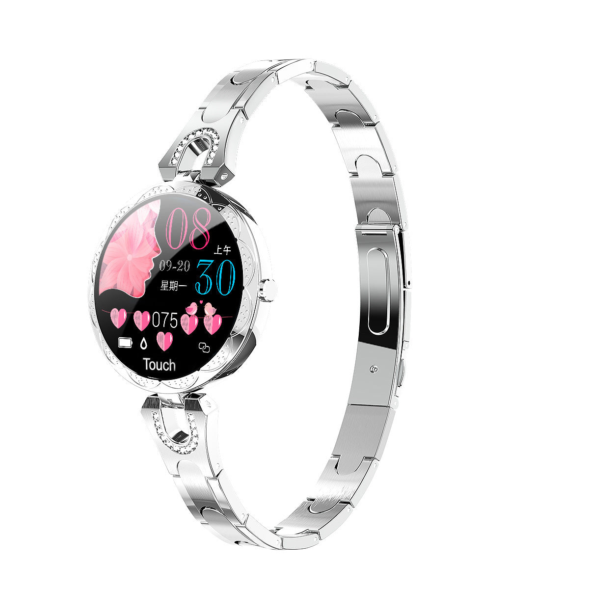Women's Waterproof Smartwatch – Fashionable Fitness Tracker with Heart Rate Monitor & Sports Modes
