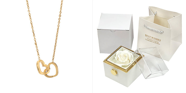Rotating Rose Flower Gift Box – Creative Jewelry Packaging for Women.