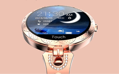 Women's Waterproof Smartwatch – Fashionable Fitness Tracker with Heart Rate Monitor & Sports Modes
