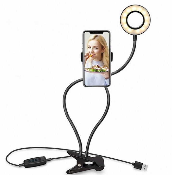 LED Selfie Ring Light with Adjustable Stand – 8cm Makeup & Live Streaming Light