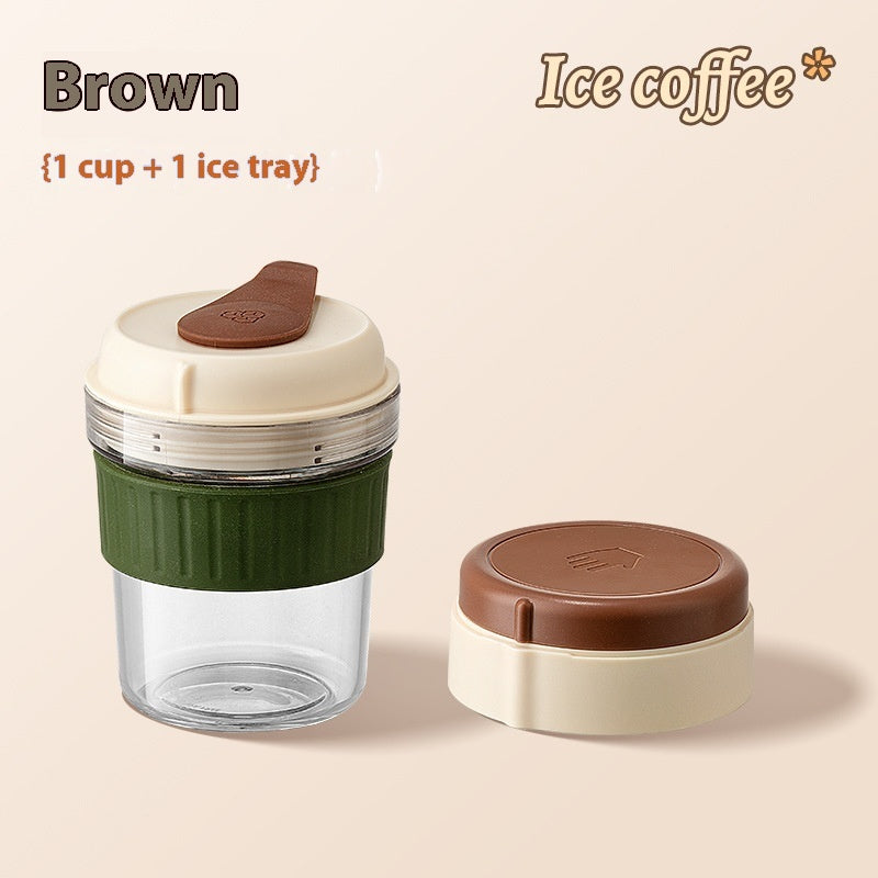 Portable Cold Brew Coffee Cup with Ice Tray – Reusable Iced Coffee Tumbler for On-the-Go Refreshment