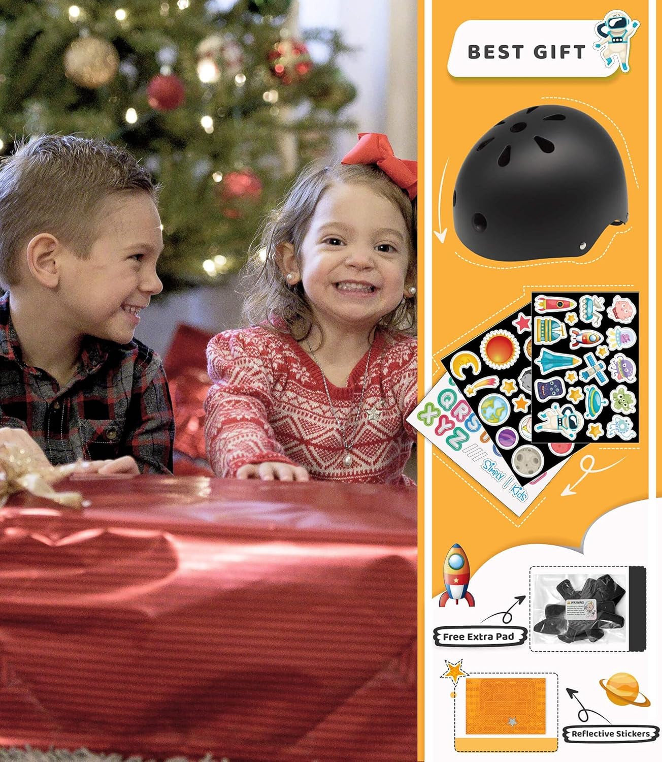 Kids Bike Helmet with DIY Stickers for Toddler Boys Girls I CPSC & CE Certified for Skateboard Roller-Skating Bicycle Scooter I Baby Infant Youth Child Ages 3-5 5-8 8-11 Year Old