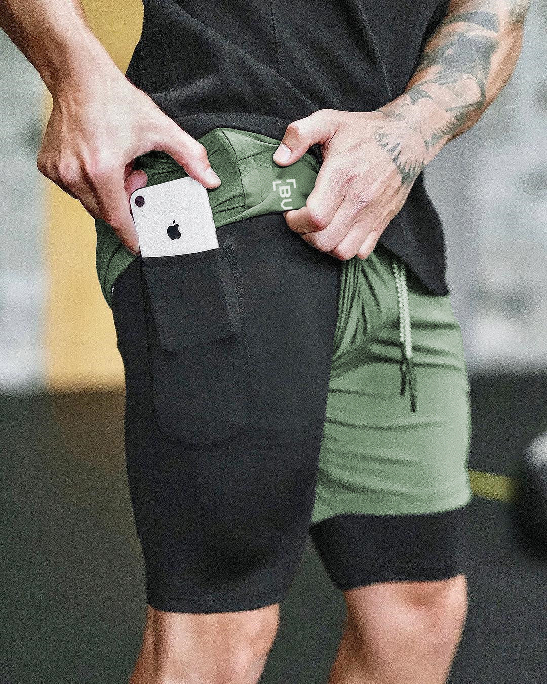 Men’s Pocket Compression Shorts – Athletic Gym Running Training Sportswear