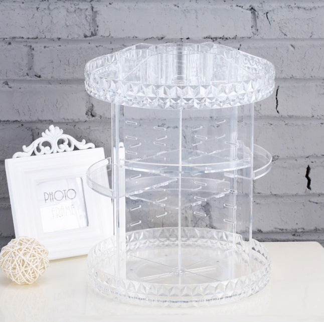 Diamond Wave Makeup Organizer – Elegant Cosmetic Storage Box with Drawers for Vanity & Bathroom