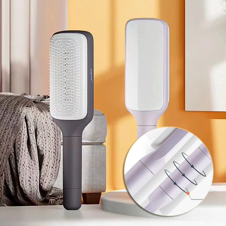 4-in-1 Self-Cleaning Hair Brush – Anti-Static Scalp Massage Comb with Rotating & Lifting Design