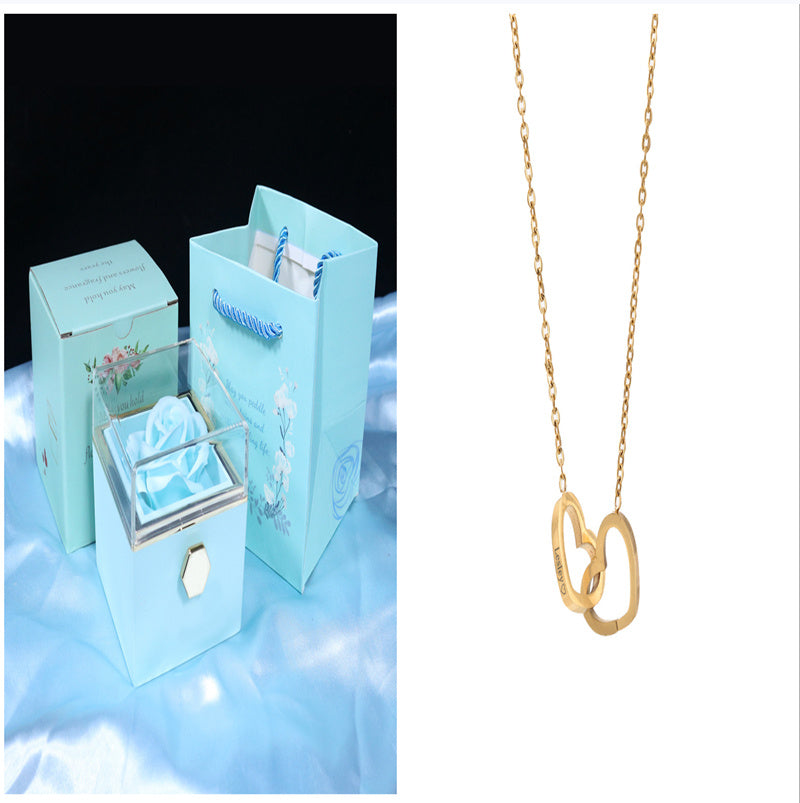 Rotating Rose Flower Gift Box – Creative Jewelry Packaging for Women.
