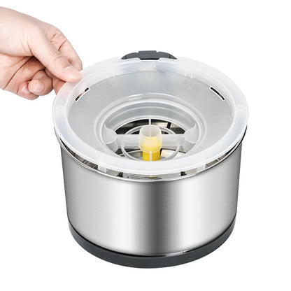 Stainless Steel Pet Water Fountain – Cat Drinking Bowl with Flower Design