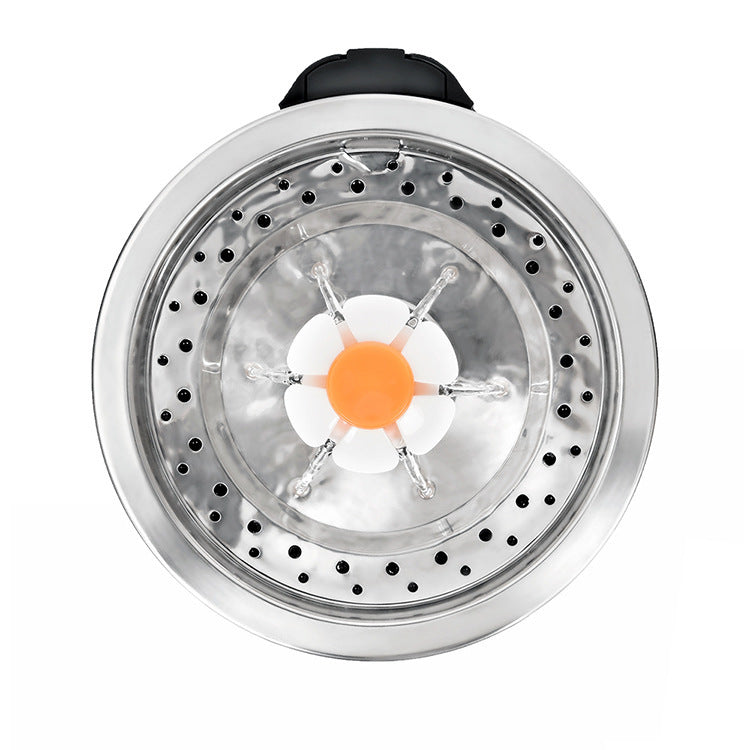 Stainless Steel Pet Water Fountain – Cat Drinking Bowl with Flower Design