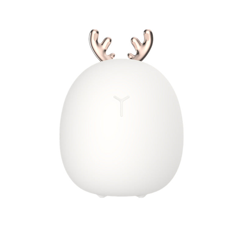 Cartoon Deer & Rabbit Night Light – USB Rechargeable LED Bedside Lamp for Kids & Nursery Decor