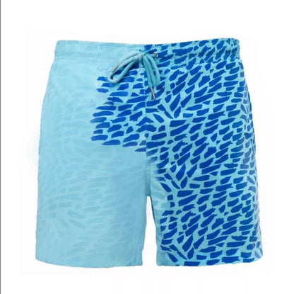 Men’s Color-Changing Swim Trunks – Quick-Dry Summer Beach Shorts with Magic Heat Reactive Fabric
