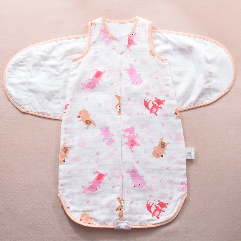 Infant Swaddle Sleeping Bag – Soft Gauze Baby Wrap with Adjustable Wings for Newborn Sleep Comfort